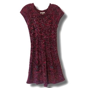 Adorable Sweater Dress with Front Pockets Short-Sleeved